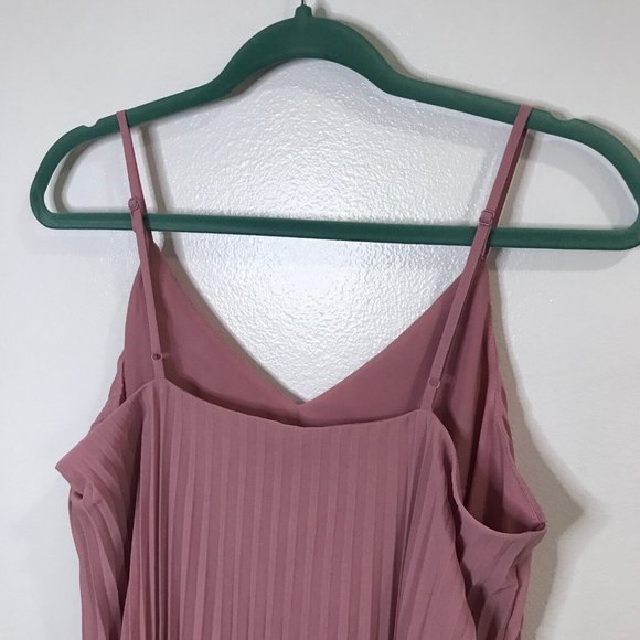 NWT A New Day Pleated Chiffon Tank Top Size Medium M Purple Pink V-neck Shirt - Picture 5 of 9